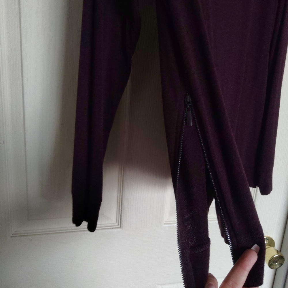 Eggplant side zipper sweater